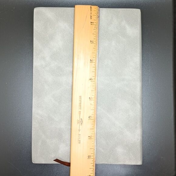 GRAY leather journal notebook manifest diary personalized planner organization - Picture 7 of 11